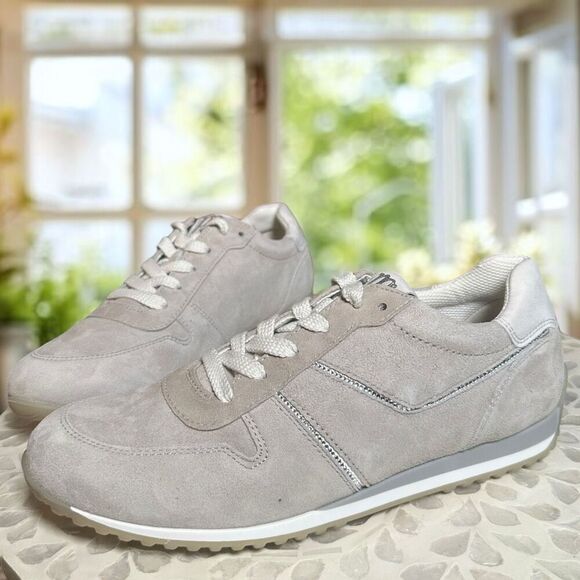 Paul Green $455 Tanner Leather Suede Rhinestone Sneaker Size 5.5 AU 8 US - Picture 5 of 16